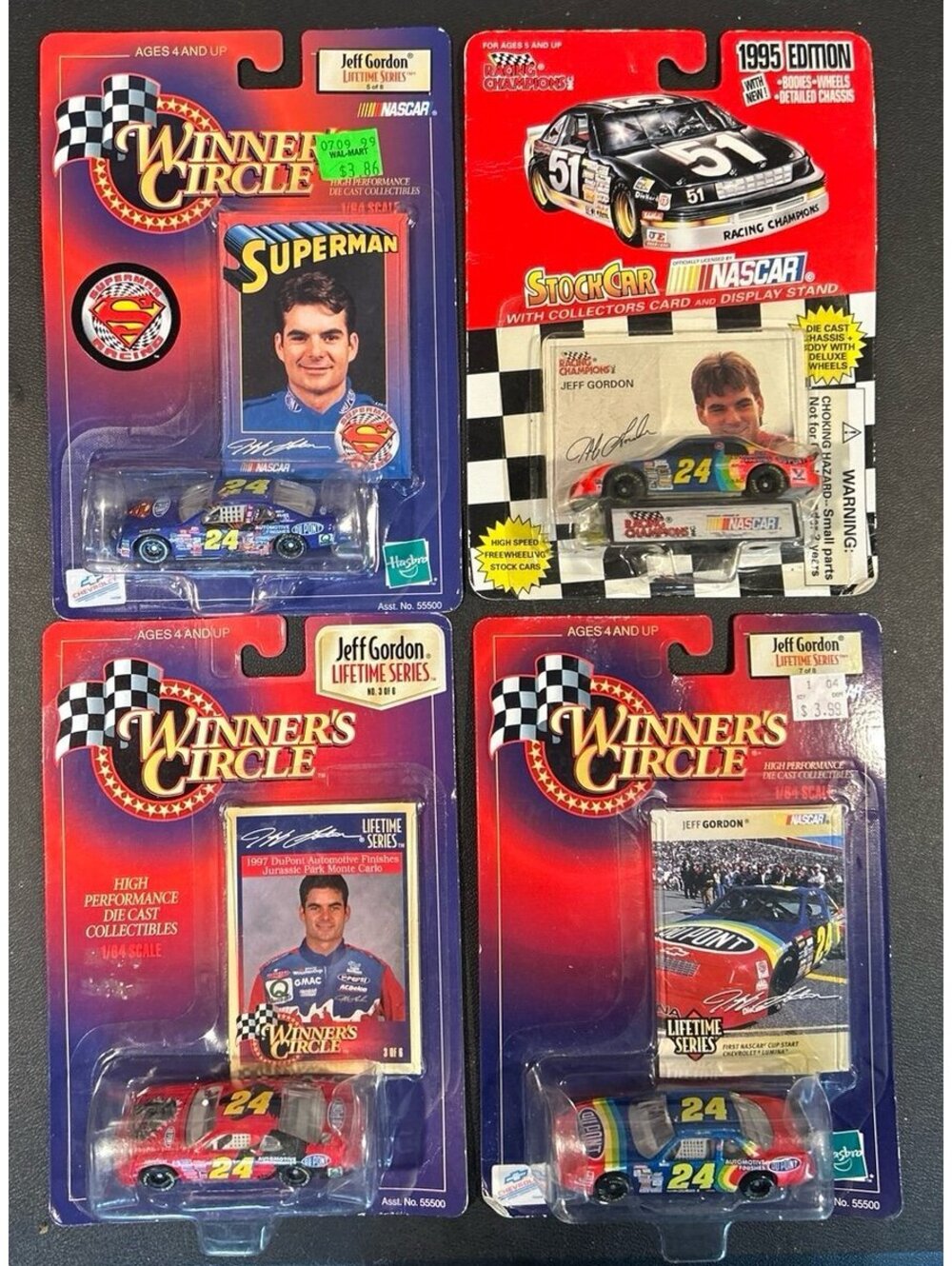 Jeff Gordon #24 Winner’s Circle Lifetime Series NASCAR Diecast Lot of 4 Sealed